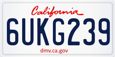 CA license plate 6UKG239