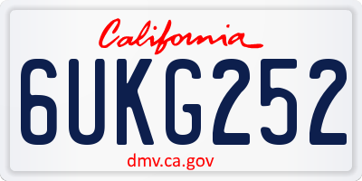 CA license plate 6UKG252