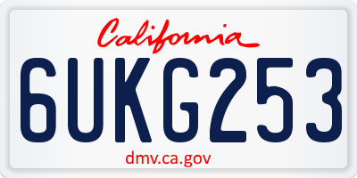 CA license plate 6UKG253