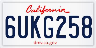 CA license plate 6UKG258
