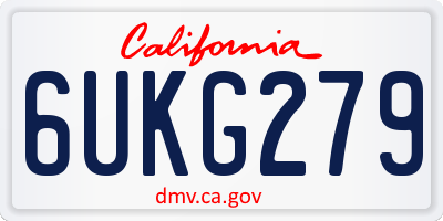 CA license plate 6UKG279