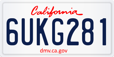 CA license plate 6UKG281