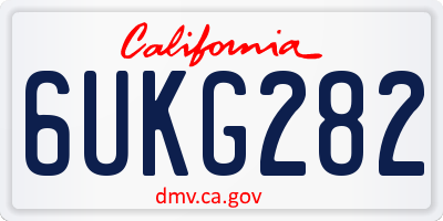 CA license plate 6UKG282
