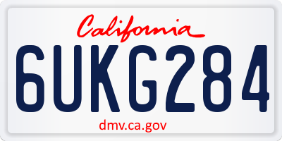 CA license plate 6UKG284
