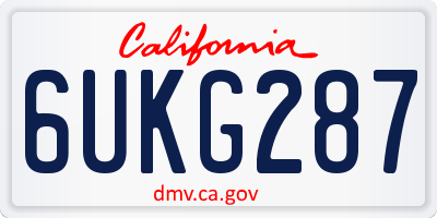 CA license plate 6UKG287