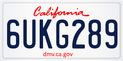 CA license plate 6UKG289