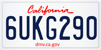 CA license plate 6UKG290