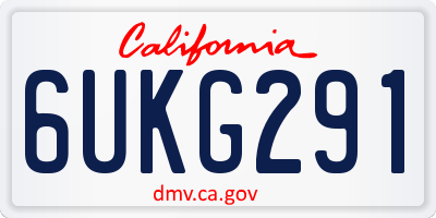 CA license plate 6UKG291
