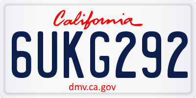 CA license plate 6UKG292