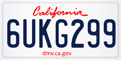 CA license plate 6UKG299