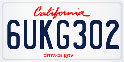 CA license plate 6UKG302