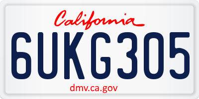 CA license plate 6UKG305