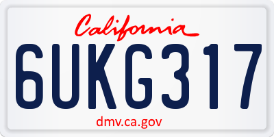 CA license plate 6UKG317