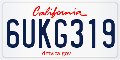 CA license plate 6UKG319