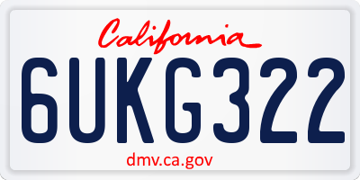 CA license plate 6UKG322