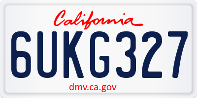 CA license plate 6UKG327