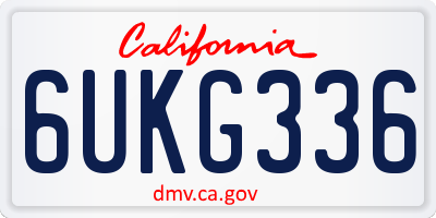 CA license plate 6UKG336