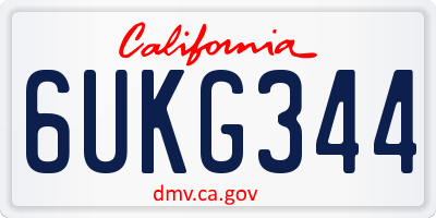 CA license plate 6UKG344