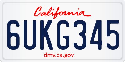 CA license plate 6UKG345