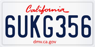 CA license plate 6UKG356