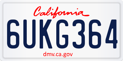 CA license plate 6UKG364