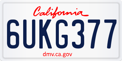 CA license plate 6UKG377
