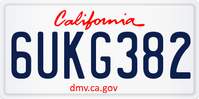 CA license plate 6UKG382