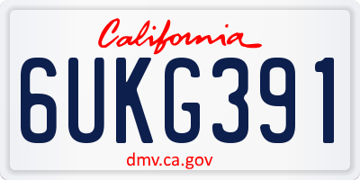 CA license plate 6UKG391