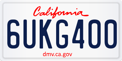 CA license plate 6UKG400