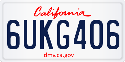 CA license plate 6UKG406