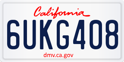 CA license plate 6UKG408