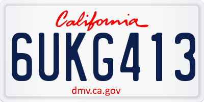 CA license plate 6UKG413