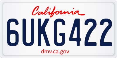CA license plate 6UKG422