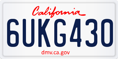 CA license plate 6UKG430