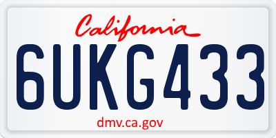 CA license plate 6UKG433