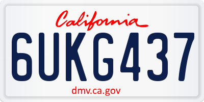 CA license plate 6UKG437
