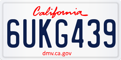 CA license plate 6UKG439