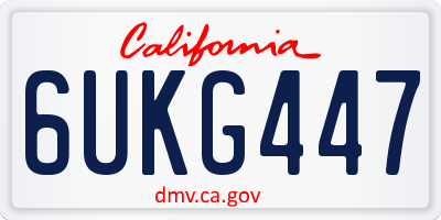 CA license plate 6UKG447