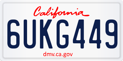 CA license plate 6UKG449