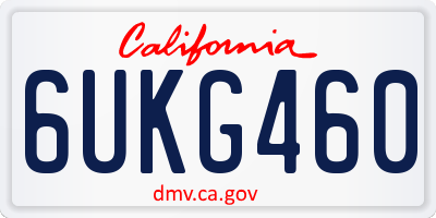CA license plate 6UKG460