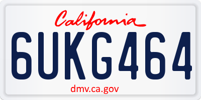 CA license plate 6UKG464