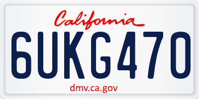 CA license plate 6UKG470