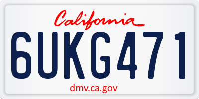 CA license plate 6UKG471