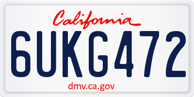 CA license plate 6UKG472