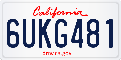 CA license plate 6UKG481
