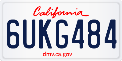 CA license plate 6UKG484