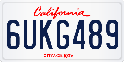 CA license plate 6UKG489