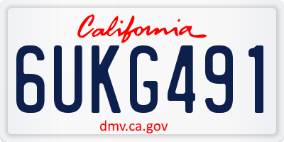 CA license plate 6UKG491