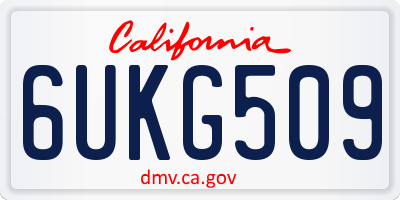 CA license plate 6UKG509