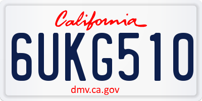 CA license plate 6UKG510